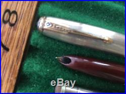 Sterling Silver & Double Jewel Cordovan FIRST YEAR Parker 51 Set Restored