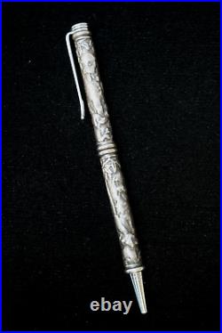 Sterling Silver Engraved Dog & Puppies Ball Point