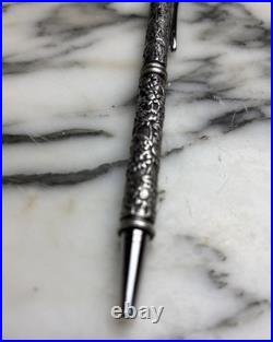 Sterling Silver Heavy Duty Floral Motif Design Ink Pen