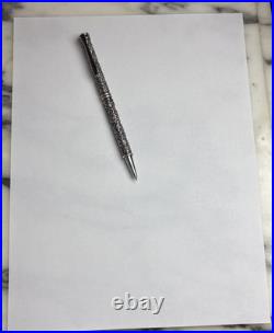 Sterling Silver Heavy Duty Floral Motif Design Ink Pen