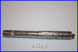 Sterling Silver MABIE TODD Swan Lever Filler Fountain Pen Nice Engraved Details