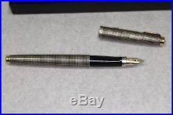 Sterling Silver PARKER 75 Fountain Pen 14kt Gold Nib Med Made USA Orig Case EXC