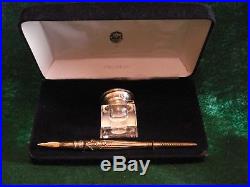 Sterling Silver Pen and Inkwell. Hallmarked by Ari D Norman