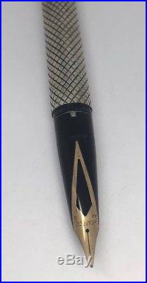 Sterling Silver Sheaffer Imperial Touchdown Fountain Pen Fine 14k Gold Nib Tip
