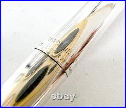 Super Rare PARKER 75 Classic Ballpoint Pen Glossy Sterling Silver 925 Gold Trim