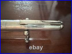 TESTORI Vintage 925 Sterling Silver Massive Fountain Pen, Ribbed Profiles