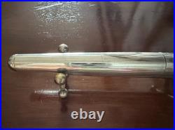 TESTORI Vintage 925 Sterling Silver Massive Fountain Pen, Ribbed Profiles