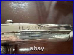 TESTORI Vintage 925 Sterling Silver Massive Fountain Pen, Ribbed Profiles