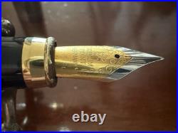 TESTORI Vintage 925 Sterling Silver Massive Fountain Pen, Ribbed Profiles