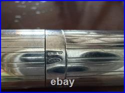 TESTORI Vintage 925 Sterling Silver Massive Fountain Pen, Ribbed Profiles
