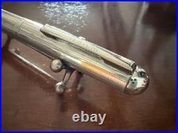 TESTORI Vintage 925 Sterling Silver Massive Fountain Pen, Ribbed Profiles