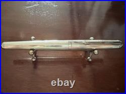 TESTORI Vintage 925 Sterling Silver Massive Fountain Pen, Ribbed Profiles