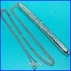 TIFFANYCo. Vintage Leaf Ballpoint Pen Sterling Silver 925 wz Long Necklace Rare