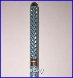 TIFFANY & CO. Pen Blue Enamel & Sterling Silver / Box & Pouch (5F27)