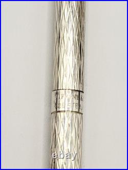 TIFFANY & CO Sterling Silver Ballpoint Working Pen Textured Wavy Pattern 4.5