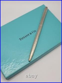 TIFFANY & CO Sterling Silver Ballpoint Working Pen Textured Wavy Pattern 4.5