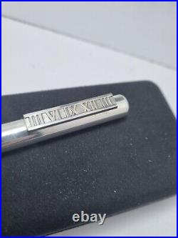 TIFFANY& CO. Sterling Silver Roman Numeral Ballpoint Pen Atlas Collection