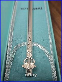 TIFFANY & CO. VINTAGE. 925 Sterling Silver Caduceus Pen WithOriginal Box/Pouch/ink