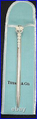 TIFFANY & CO. VINTAGE. 925 Sterling Silver Caduceus Pen WithOriginal Box/Pouch/ink