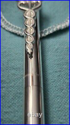 TIFFANY & CO. VINTAGE. 925 Sterling Silver Caduceus Pen WithOriginal Box/Pouch/ink