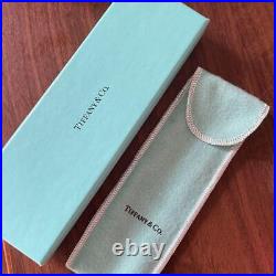 TIFFANY Classic Tiffany T-clip Ballpoint Pen Sterling Silver Pink Accent Band