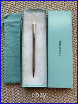 TIFFANY & Co. 925 Sterling Silver T-Clip Ballpoint Pen with Pouch & Box