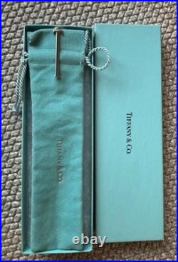 TIFFANY & Co. 925 Sterling Silver T-Clip Ballpoint Pen with Pouch & Box