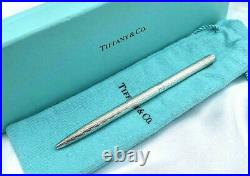TIFFANY. Co. Genuine Ballpoint Pen Sterling Silver wz Box Cloth case Excellent