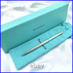 TIFFANY. Co. Genuine Ballpoint Pen Sterling Silver wz Box Cloth case Excellent