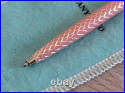TIFFANY&Co. Pink Diamond Texture 925 Silver Ballpoint Pen