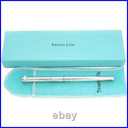 TIFFANY & Co Sterling Silver T clip rollerball Pen with new Refill, Pouch & Box