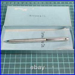 TIFFANY&Co. Sterling silver vintage ballpoint pen with box, twist closure