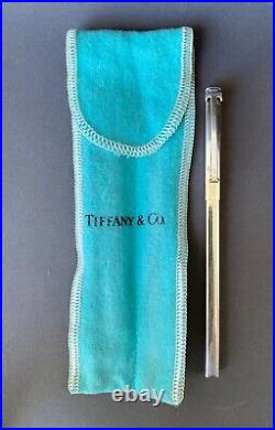 TIFFANY Vintage Sterling Silver Square T-Clip Ladies Ballpoint Pen Modernist