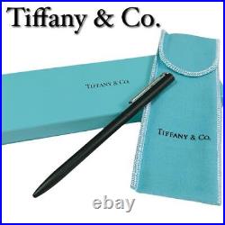 Tiffany Ballpoint Pen Black Silver 925 Storage Bag Rare