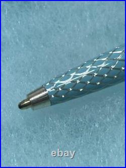 Tiffany Blue Ballpoint Pen Diamond Texture Sterling Silver 925 Black Rare Sale