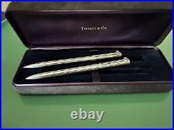 Tiffany & Co 925 Silver T-Clip Ball Point Pen and Pencil Set in Orig Box Vintage