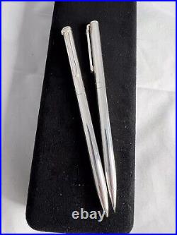 Tiffany & Co 925 Silver T-Clip Ball Point Pen and Pencil Set in Orig Box Vintage