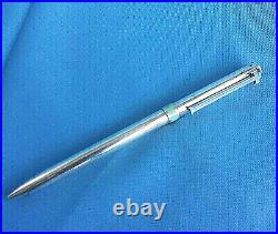 Tiffany & Co. 925 Sterling Silver Ballpoint Pen T-Clip Tiffany Blue-Band Ink Blk
