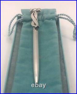 Tiffany & Co 925 Sterling Silver Ribbon Bow Pen Box Pouch Vintage Germany