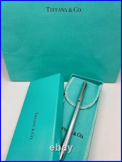 Tiffany & Co 925 Sterling Silver T-Clip Ballpoint Pen Vintage Noink WithBox Pouch