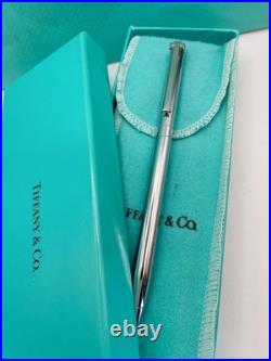 Tiffany & Co 925 Sterling Silver T-Clip Ballpoint Pen Vintage Noink WithBox Pouch