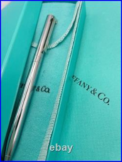 Tiffany & Co 925 Sterling Silver T-Clip Ballpoint Pen Vintage Noink WithBox Pouch