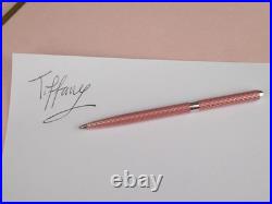Tiffany & Co. 925 Sterling Silver and Pink Enamel Agenda Ballpoint Pen