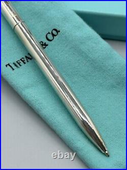 Tiffany & Co. Ballpoint Medical Caduceus Black Ink Pen Silver 925 with Box & Pouch
