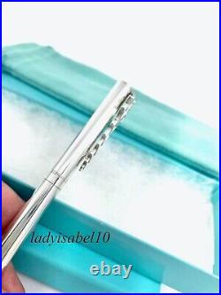 Tiffany & Co Ballpoint Medical Caduceus Black Ink Pen Silver w Orig Box & Pouch