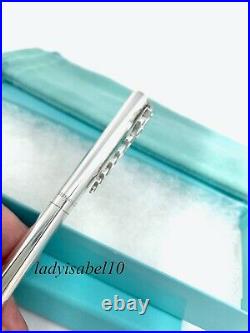 Tiffany & Co Ballpoint Medical Caduceus Black Ink Pen Sterling Silver Box Pouch
