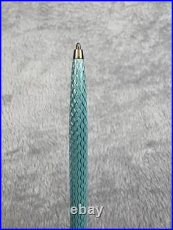 Tiffany & Co Ballpoint Pen Blue Diamond Texture Sterling Silver Germany with Pouch