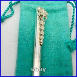 Tiffany & Co. Ballpoint Pen Caduceus 925 silver ink Black