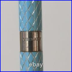 Tiffany & Co. Ballpoint Pen Diamond Texture Tiffany Blue Sterling Silver 925 USE