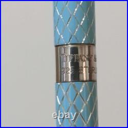 Tiffany & Co. Ballpoint Pen Diamond Texture Tiffany Blue Sterling Silver 925 USE